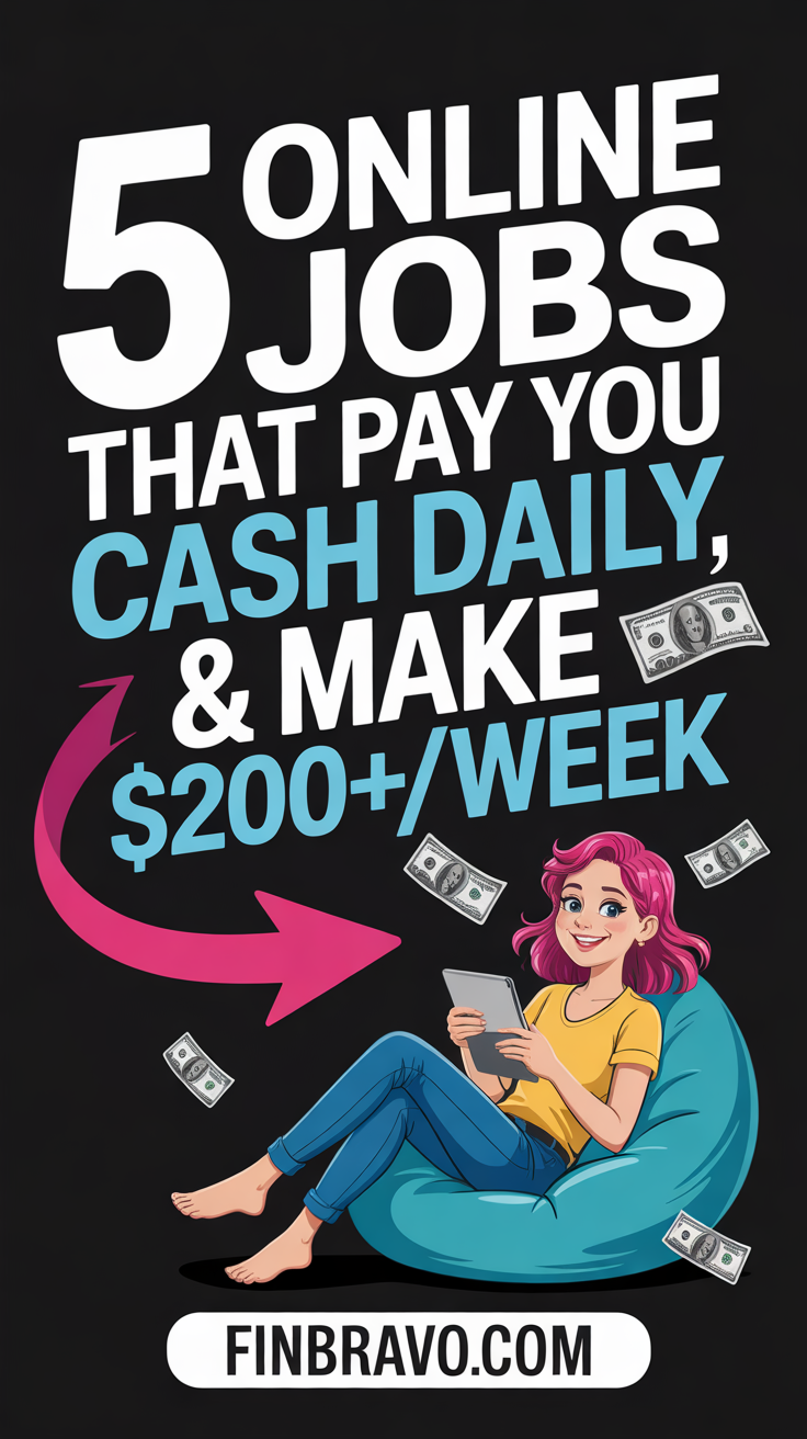 5 Online Jobs That Pay You Cash Daily and Earn $200+/Week